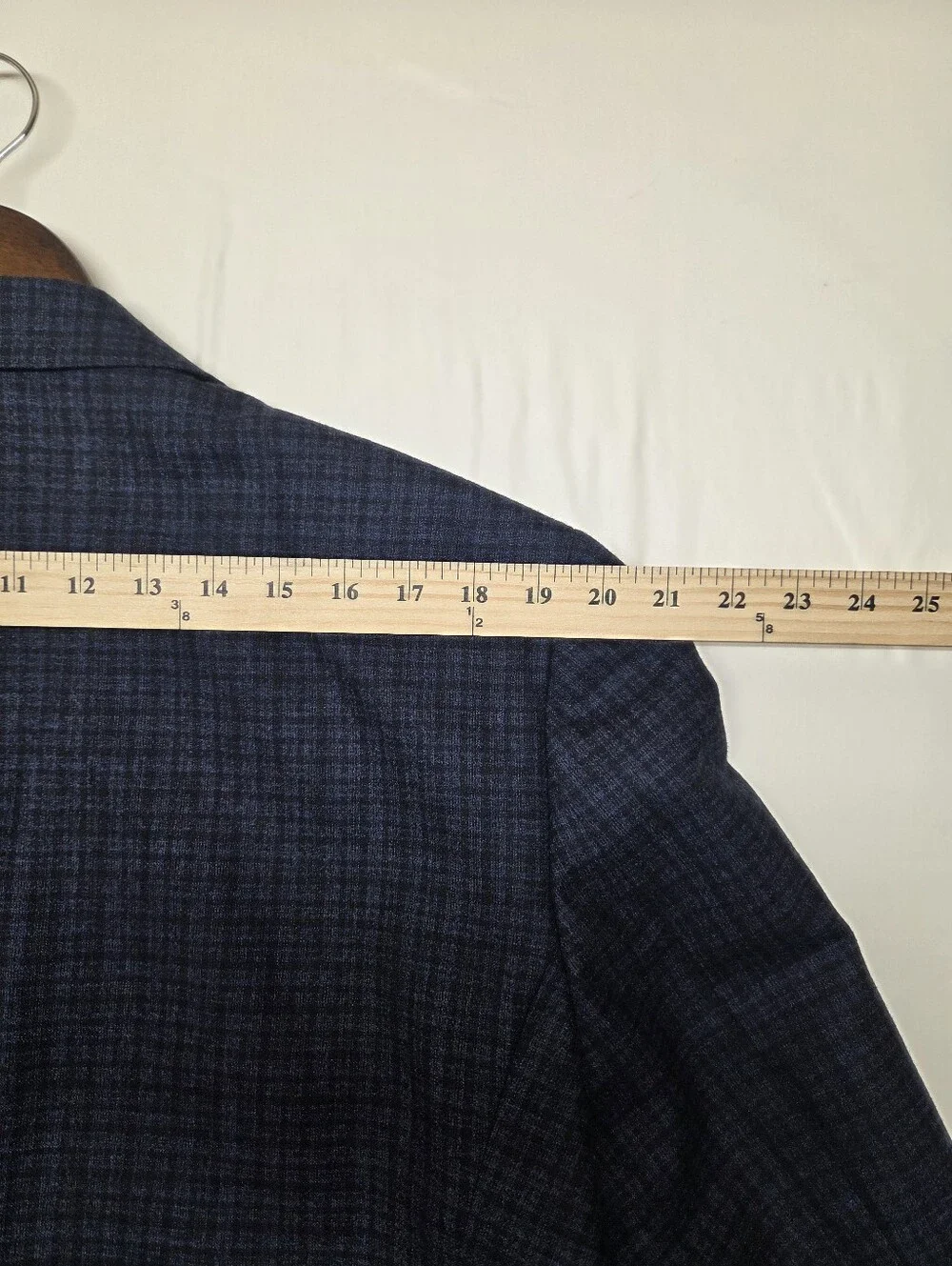 Joseph Abboud Heritage Navy Plaid Wool Sport Coat Mens 46R Lanificio di Pray